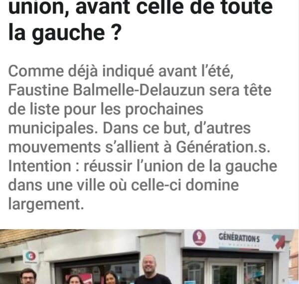 L’union de la Gauche: on continue avec Lille Debout !